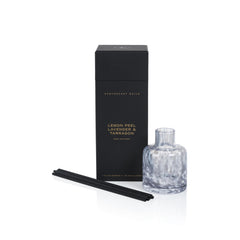 Zodax Apothecary Guild diffuser reeds aiding even diffusion for lavender-tarragon ambiance.