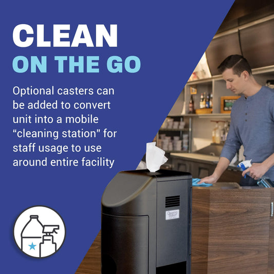 Zogics All-in-One Cleaning Station dispenser close-up showing durable black finish