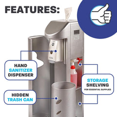 Zogics All-in-One Cleaning Station gel dispenser supports convenient guest and staff use.