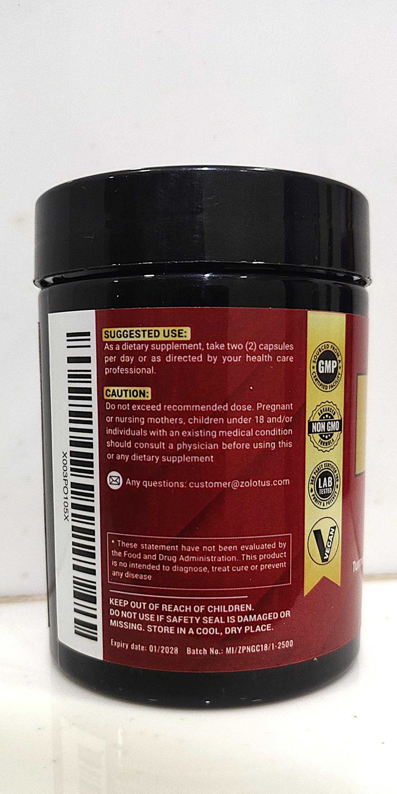 Zolotus packaging with a USA GMP seal for quality.