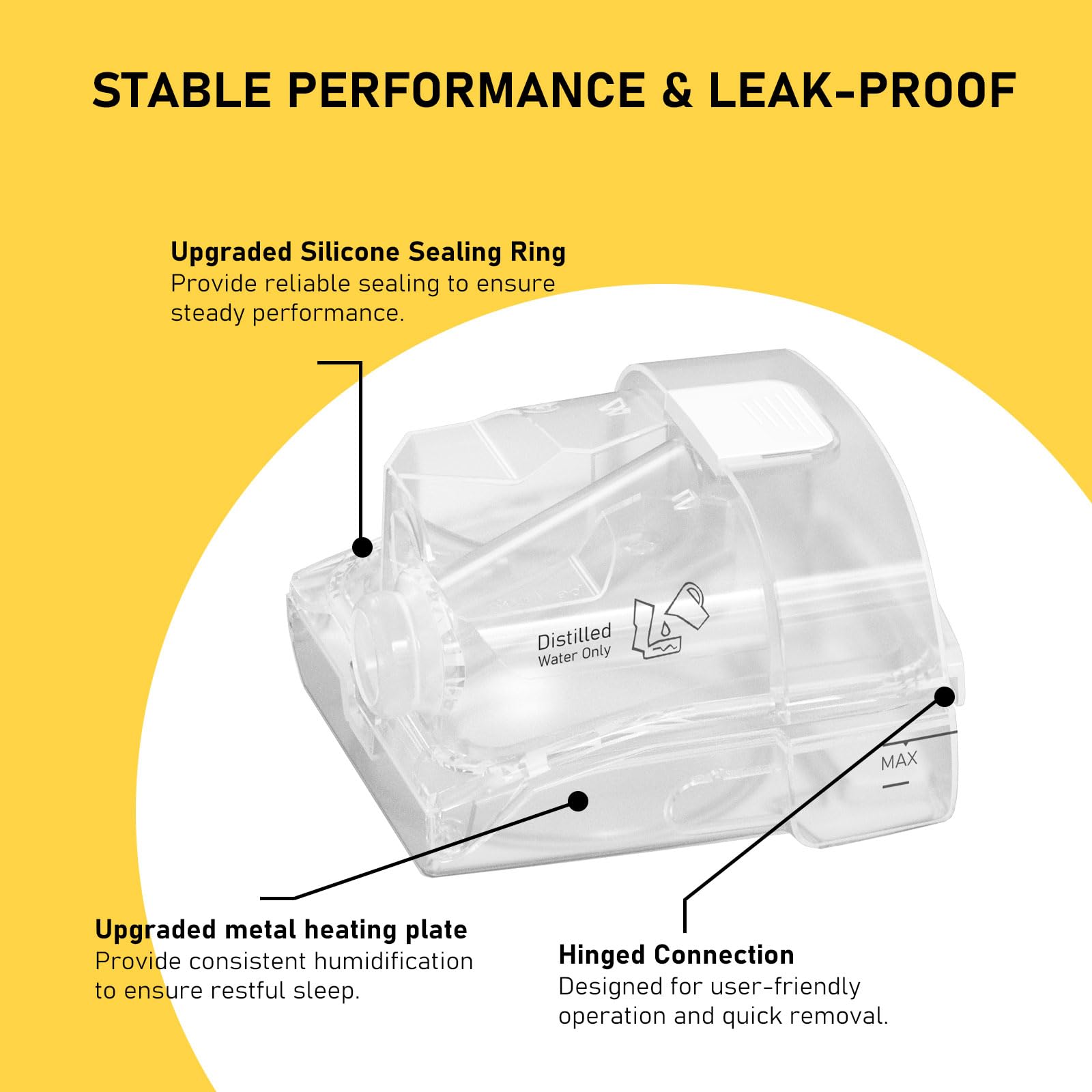 Zomixzo water chamber with reinforced silicone seal prevents leaks and whistling.