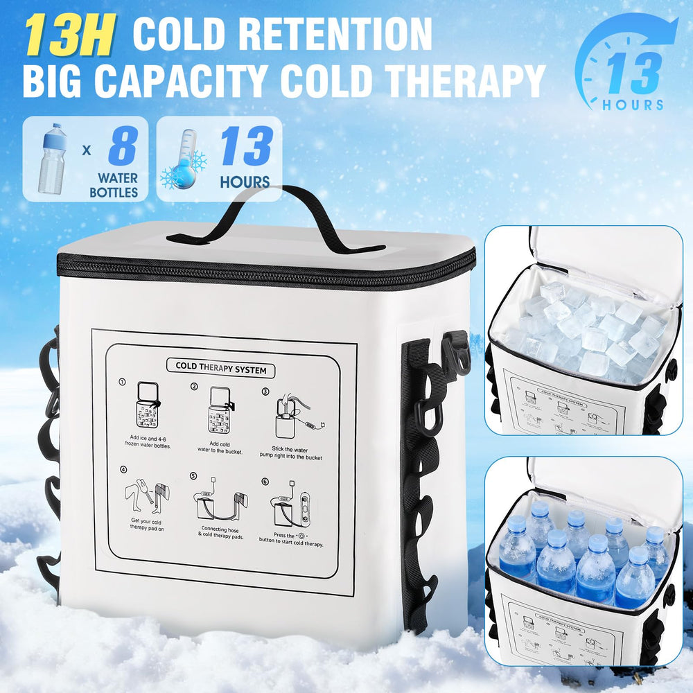 ZoneJoy knee ice machine water bottle compartment enables long sessions