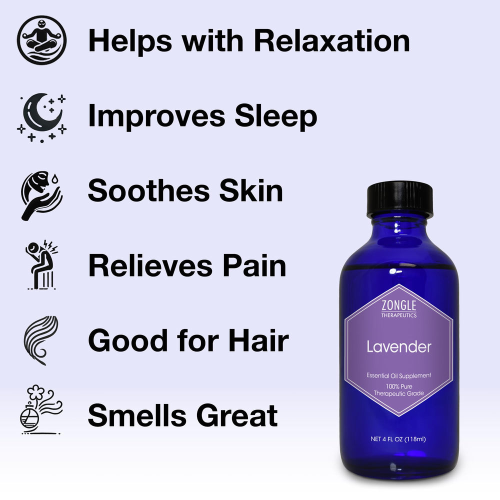 Zongle Therapeutics lavender oil in a DIY hair care setup.