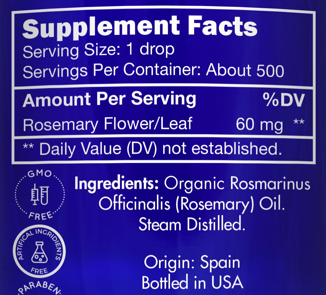 Pour-ready Zongle rosemary oil for easy application in hair and cooking.