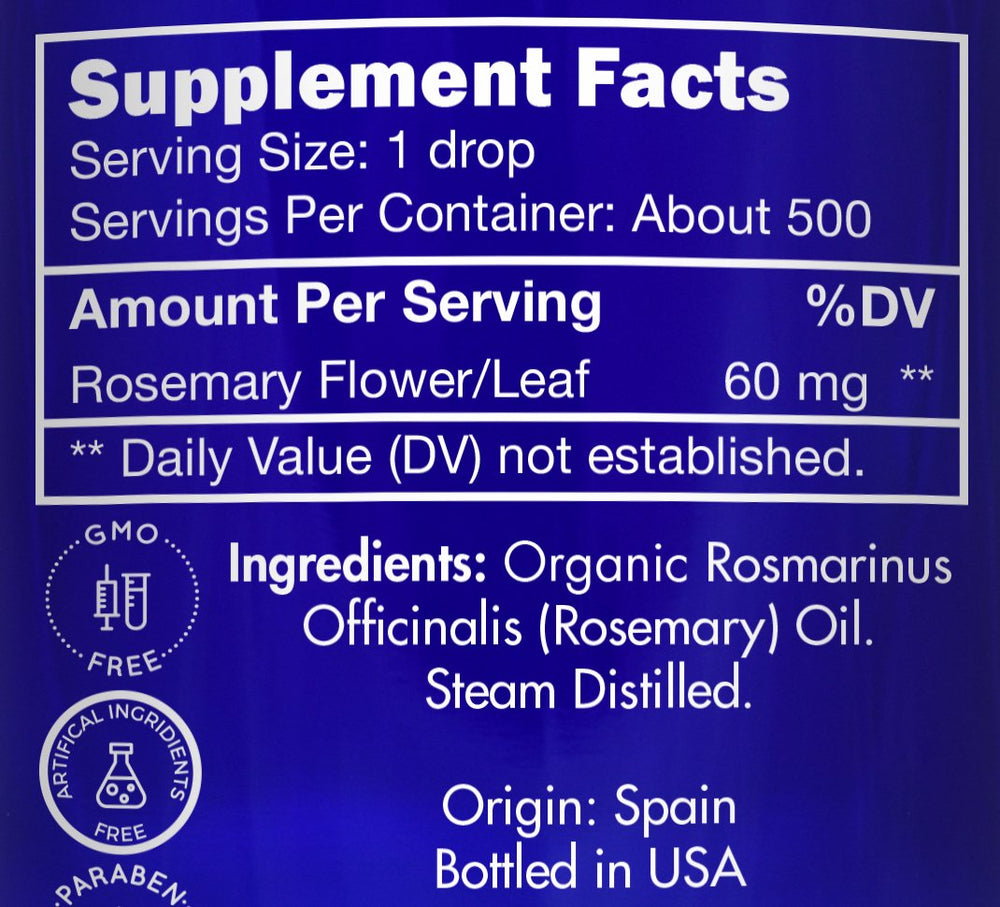 Pour-ready Zongle rosemary oil for easy application in hair and cooking.