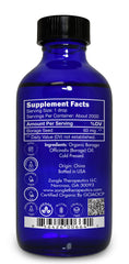 Zongle Therapeutics borage oil label detail highlighting organic origin