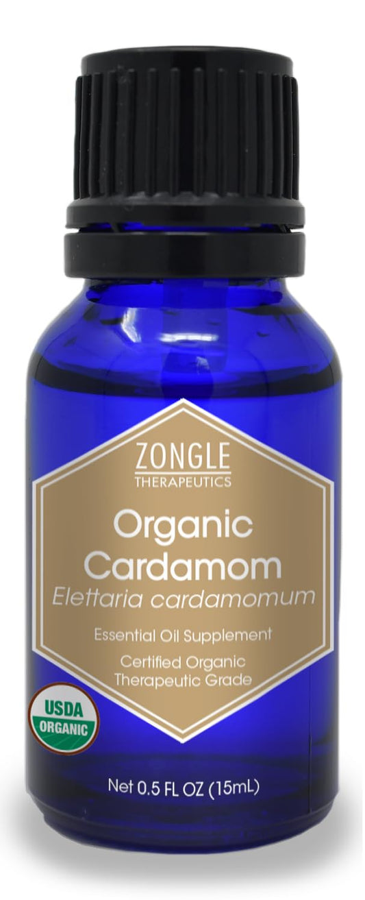 Zongle Therapeutics Cardamom Oil bottle for culinary use and aroma