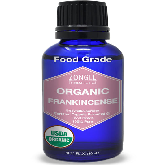 Zongle Therapeutics Frankincense oil bottle—pure, versatile for skin or ingestion.