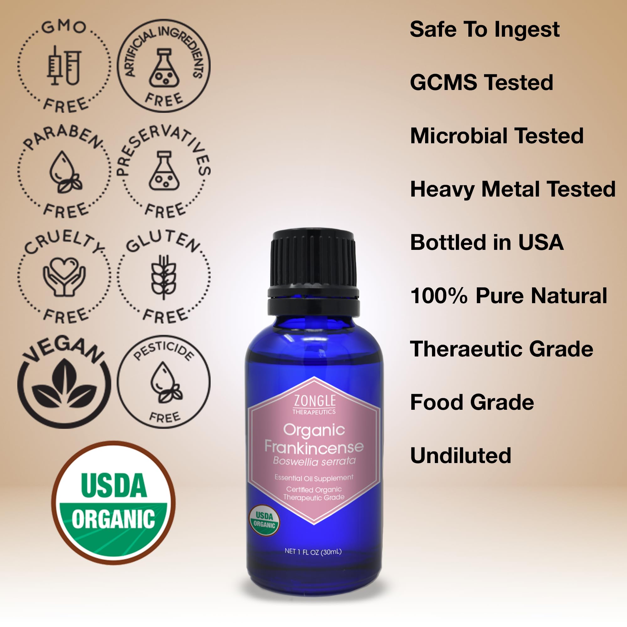 Zongle Therapeutics Frankincense oil dropper—precise, safe dilution.