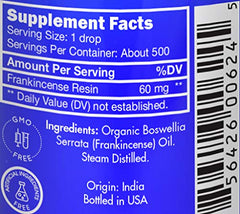 Zongle Therapeutics Frankincense oil label—organic, GCMS-tested packaging.