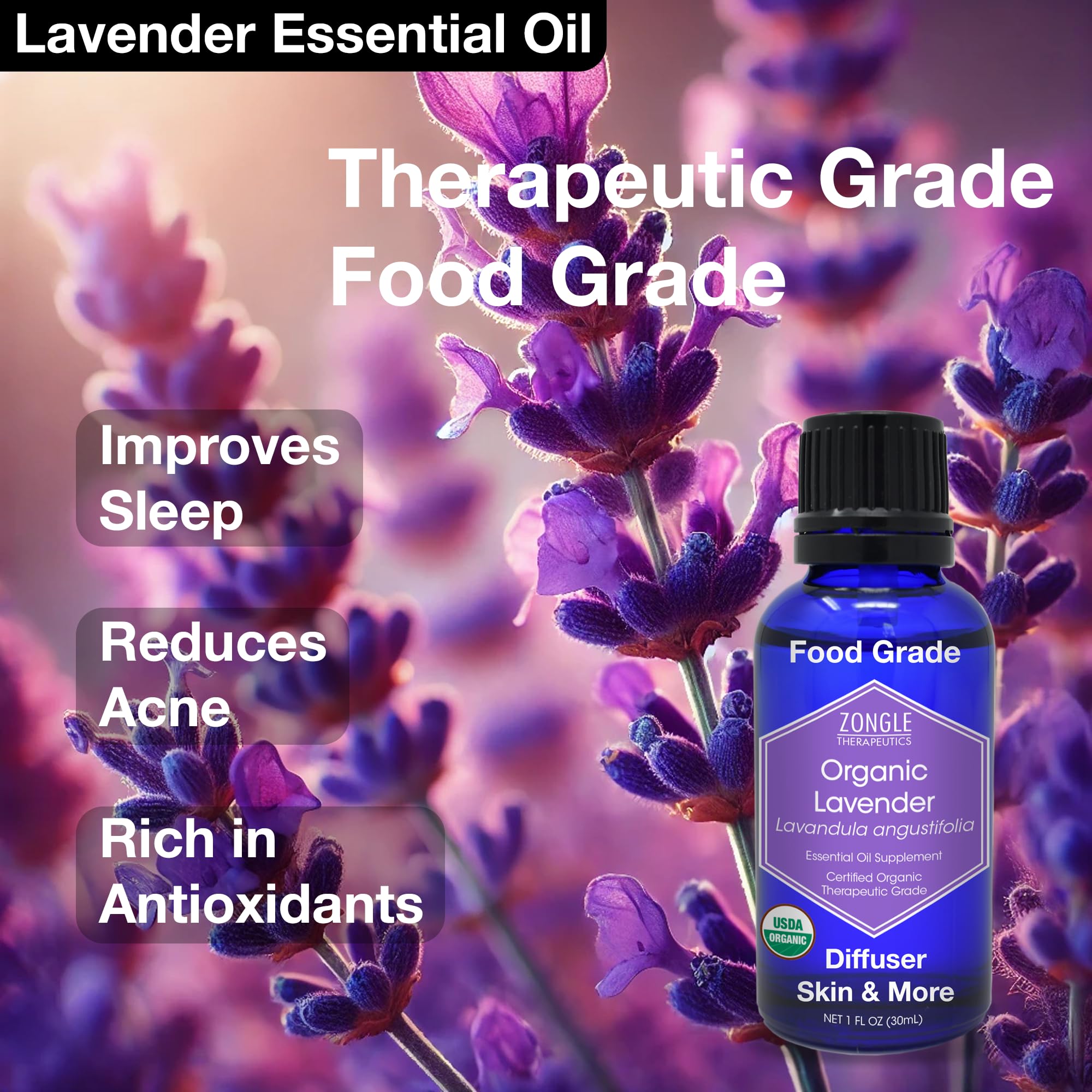 Pouring lavender oil into latte illustrates beverage flavoring potential.