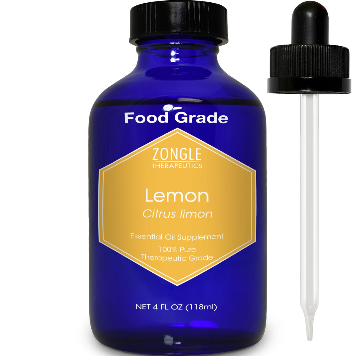 Zongle Therapeutics Lemon Oil bottle ready for culinary use and flavor enhancement