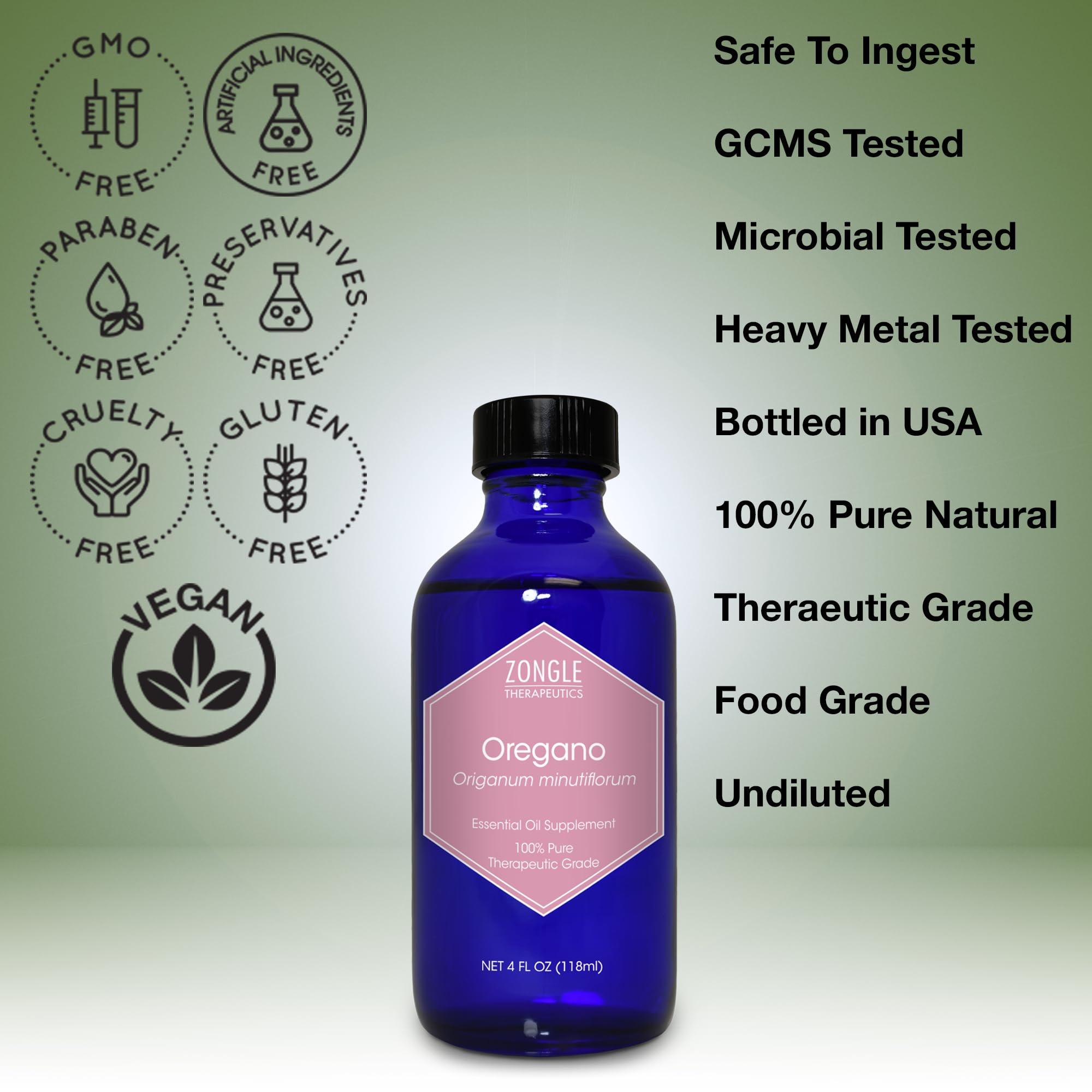 Zongle Therapeutics oregano oil drops on a spoon highlight versatile flavoring