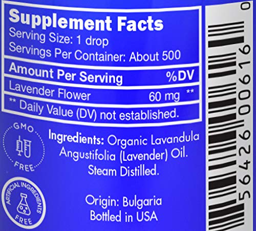 Zongle Therapeutics organic lavender oil ingredients label emphasizing purity and organic sourcing.