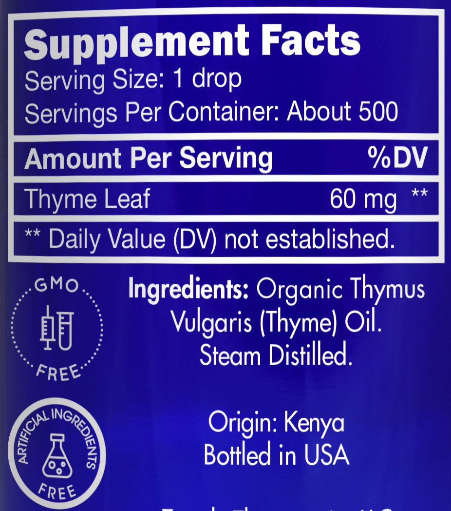 Zongle Therapeutics thyme oil diffuser-ready bottle for uplifting aroma