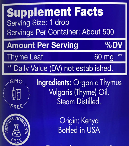 Zongle Therapeutics thyme oil diffuser-ready bottle for uplifting aroma