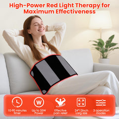 ZonGym red light therapy pad back view highlighting large area for back relief.