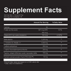 ZOR Snow alpha-GPC improves focus and mind-muscle connection.