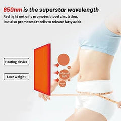 ZorMu red light therapy belt packaging highlighting 210 LEDs and simple setup