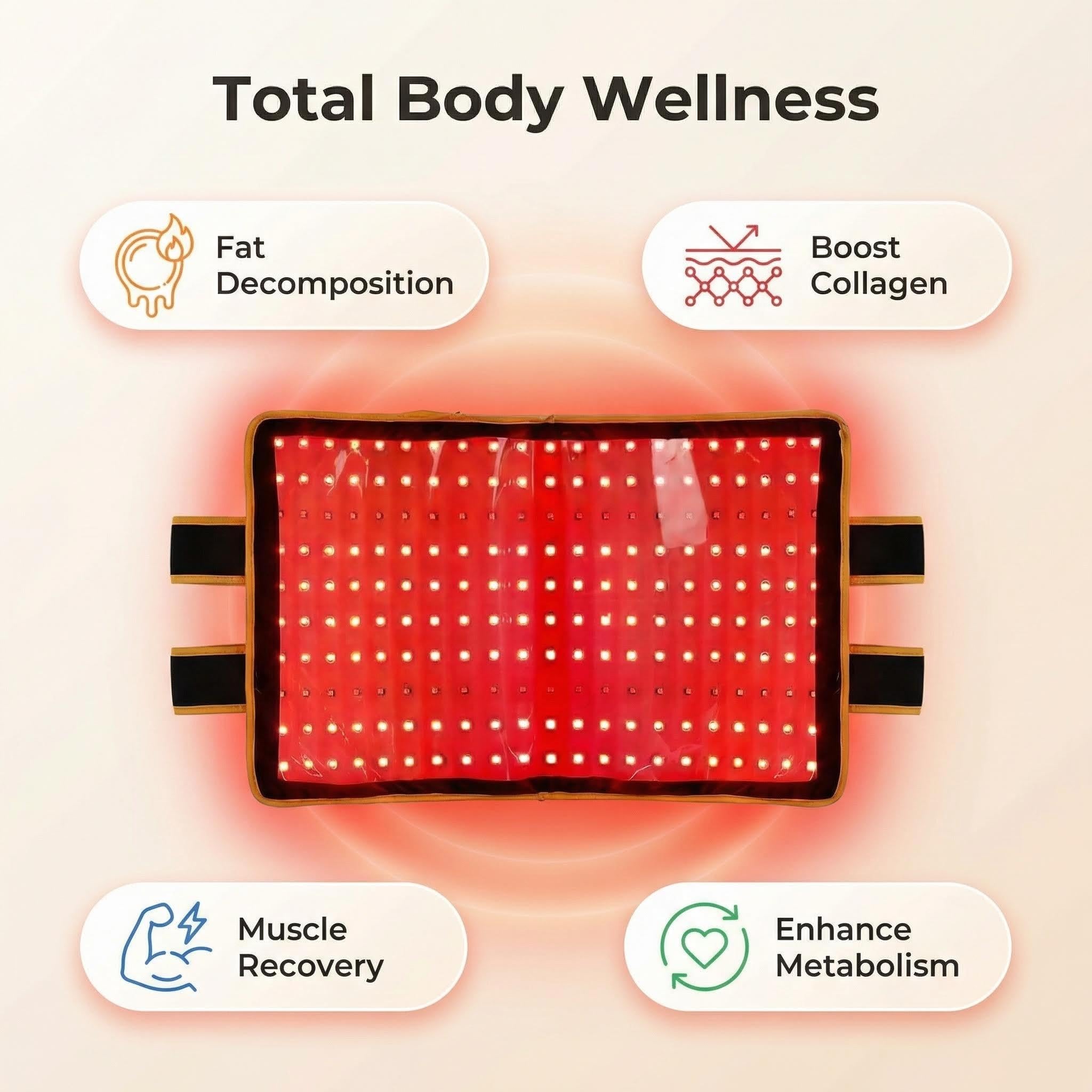 ZorMu red light therapy belt on thigh area for targeted contouring and cellulite appearance improvement