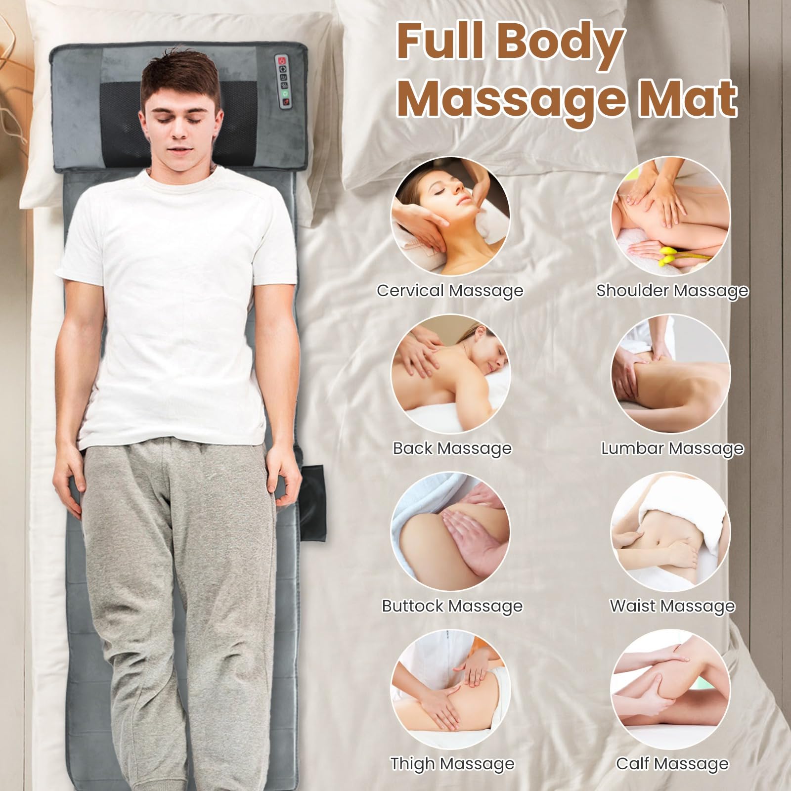 Zorpupoa three heating pads focusing warmth on the lumbar area