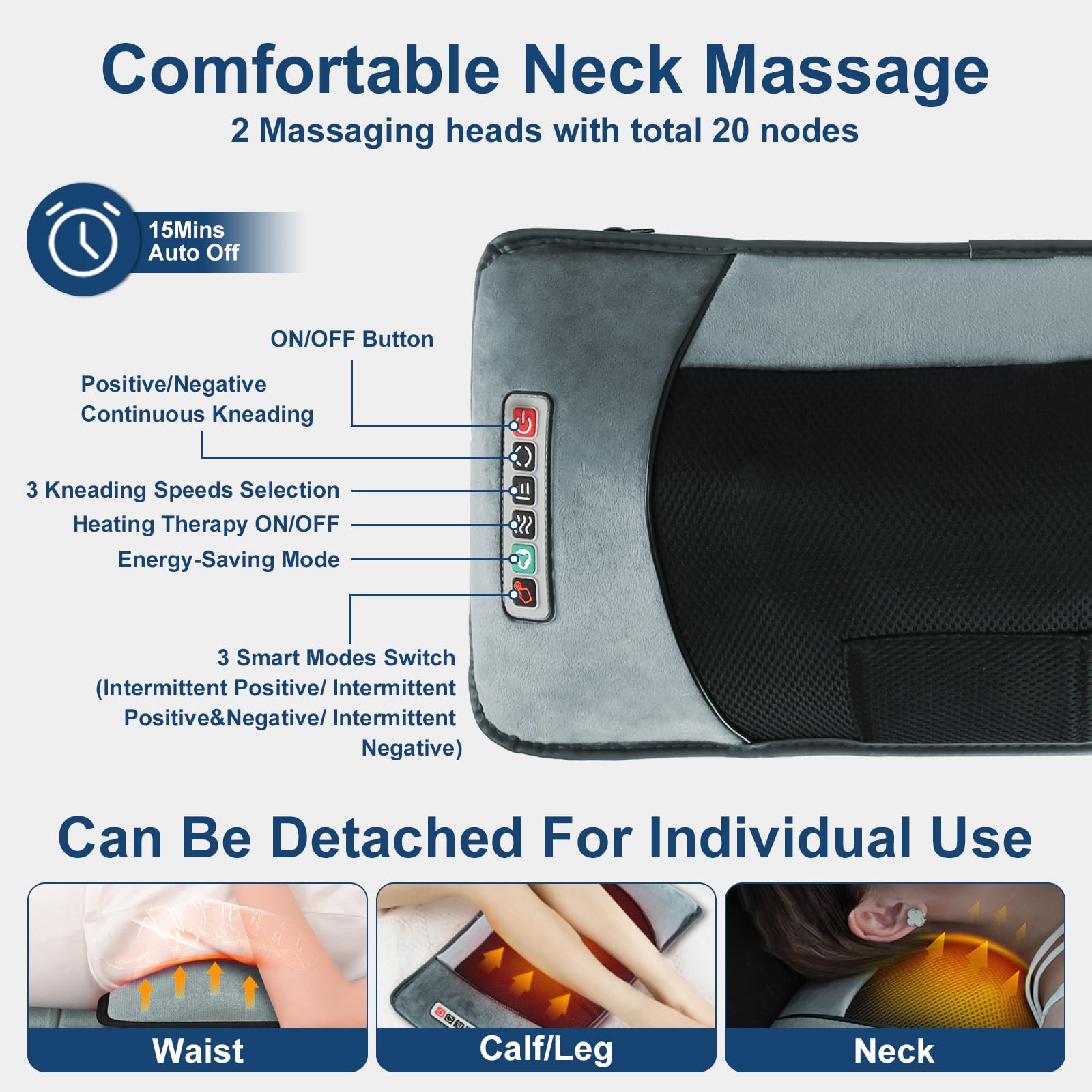 Zorpupoa Neck Massager close-up with two kneading heads for neck relief