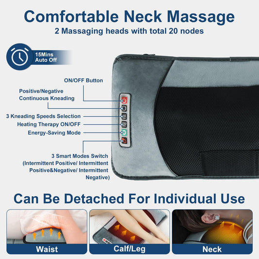 Zorpupoa Neck Massager close-up with two kneading heads for neck relief
