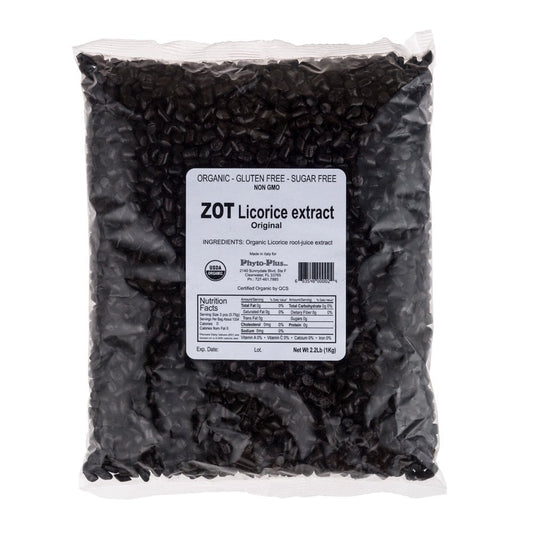 ZOT organic licorice root pellets ready to melt for bold flavor in tea and desserts