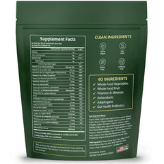 Ingredients and nutrient notes on Zotreval Daily Greens packaging.