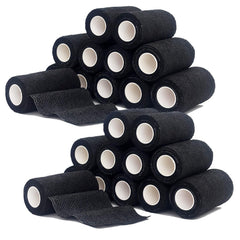 ZOVAREGE 24-rolls self-adhesive bandage wrap in black, compact and hygienic for easy transport