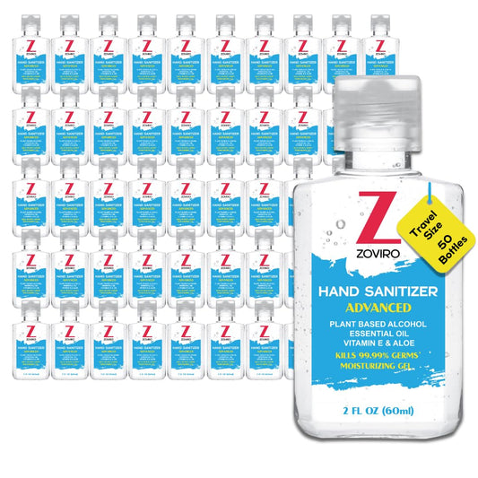 Zoviro hand sanitizer gel bottle with flip-cap for easy on-the-go use