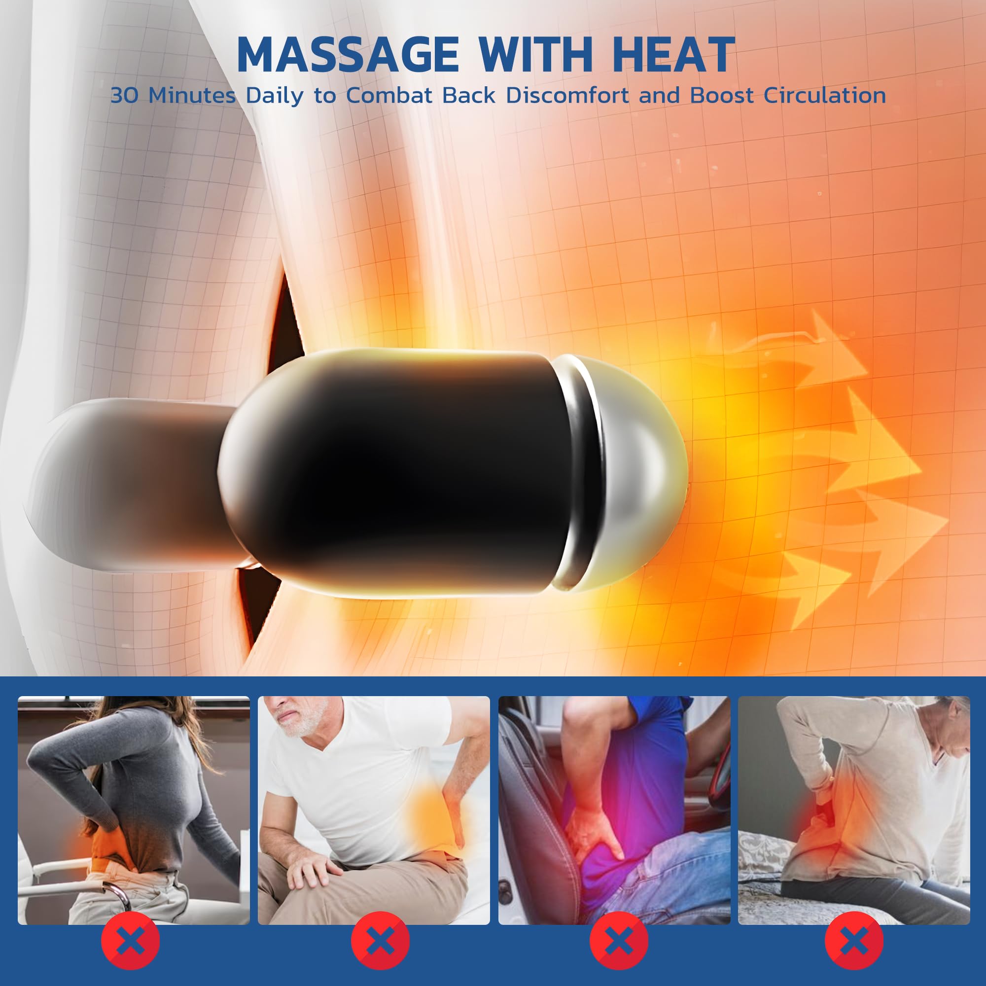 ZOYACREATE memory foam layer distributing pressure on the back