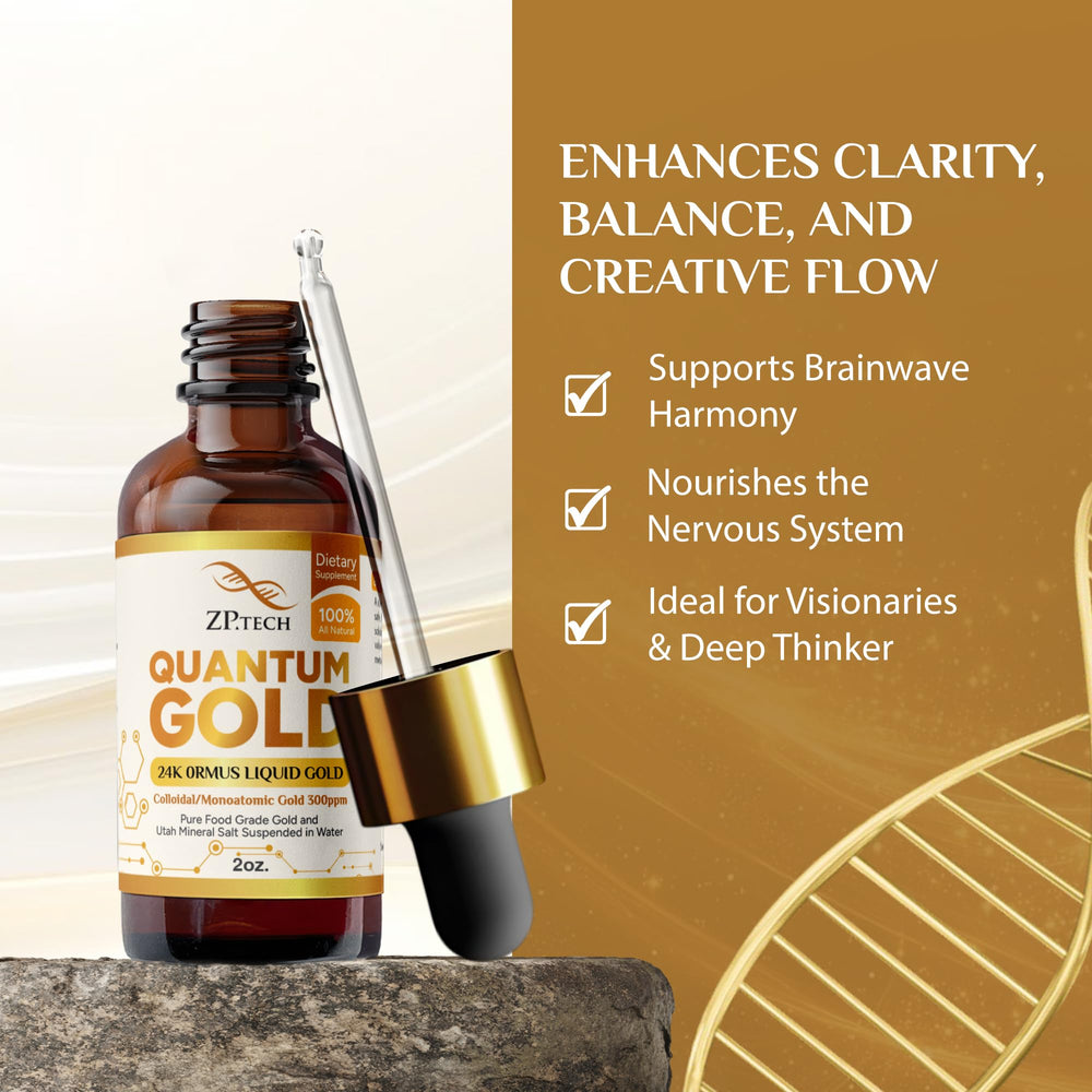 ZP.TECH Quantum Gold nano plasma visuals emphasize high-absorption energy