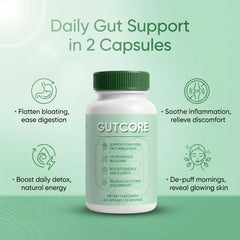 ZRRTXV GutCore capsules closeup highlighting capsule texture for easy daily use.