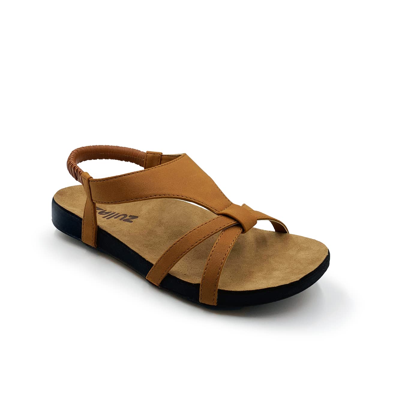 Zullaz Anna orthotic sandal in beige enhances all-day support for daily walking.