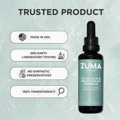 Zuma Nutrition earthy taste drops ready for dilution in drinks.