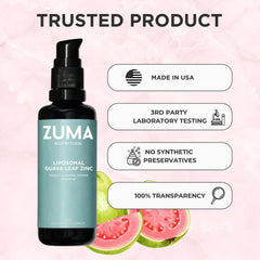 Zuma Nutrition Guava Leaf Zinc bottle in a daily use ritual