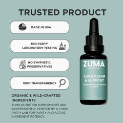 Zuma Nutrition Lung Support Tonic ingredients: lungwort close-up underscores soothing, earthy aroma