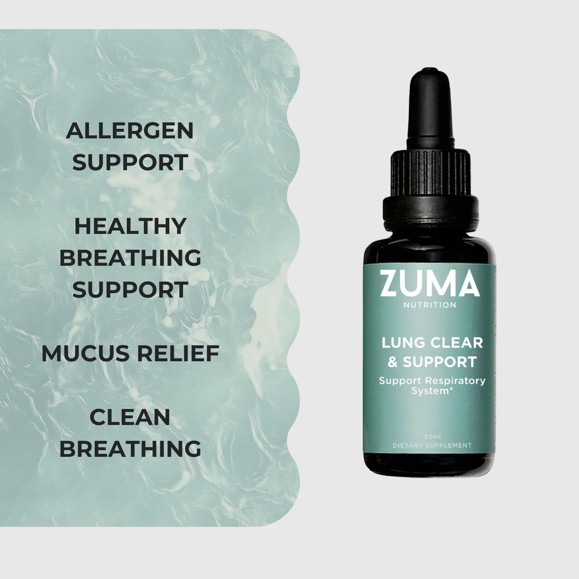 Zuma Nutrition Lung Support Tonic ingredients: osha root close-up emphasizes traditional warming notes
