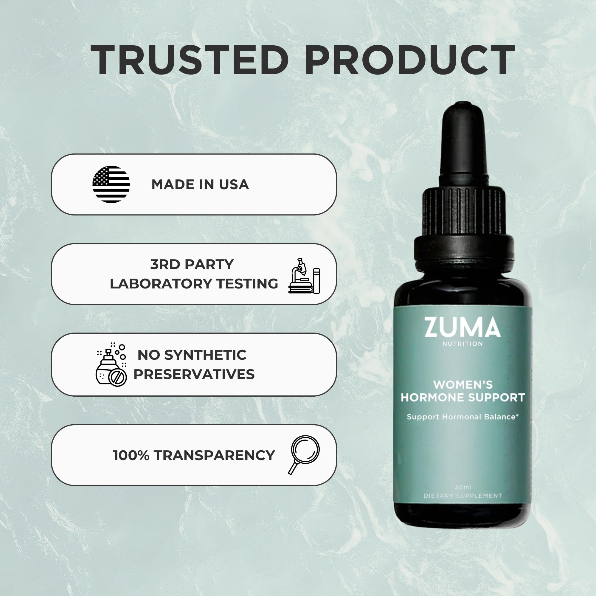 Zuma Nutrition vegan clean-label packaging, clear, non-synthetic ingredients.