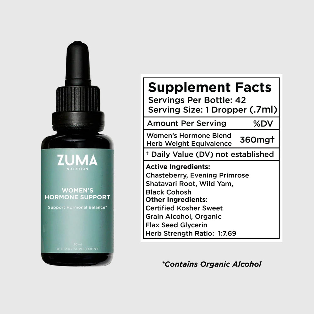 Zuma Nutrition wild-harvested botanicals display, premium herbal blend for everyday wellness.