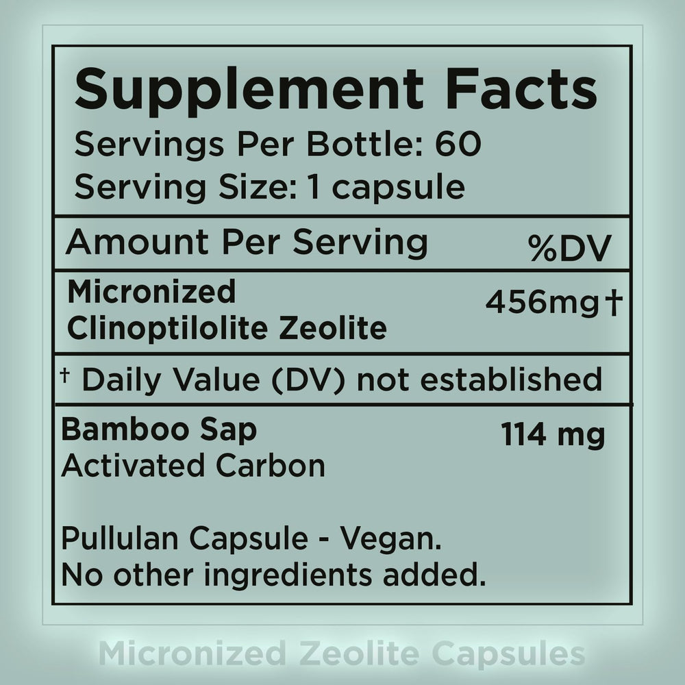 Zuma Nutrition zeolite capsules being poured for easy incorporation into daily routine.