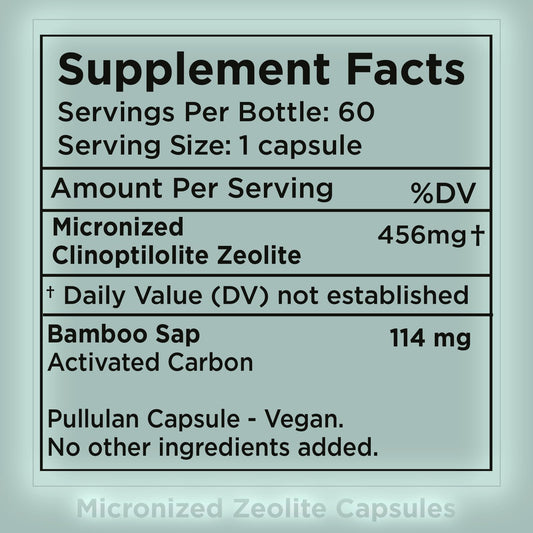 Zuma Nutrition zeolite capsules being poured for easy incorporation into daily routine.