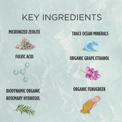 Close-up of minerals and fulvic acid supporting daily mineral intake in Zuma tonic.