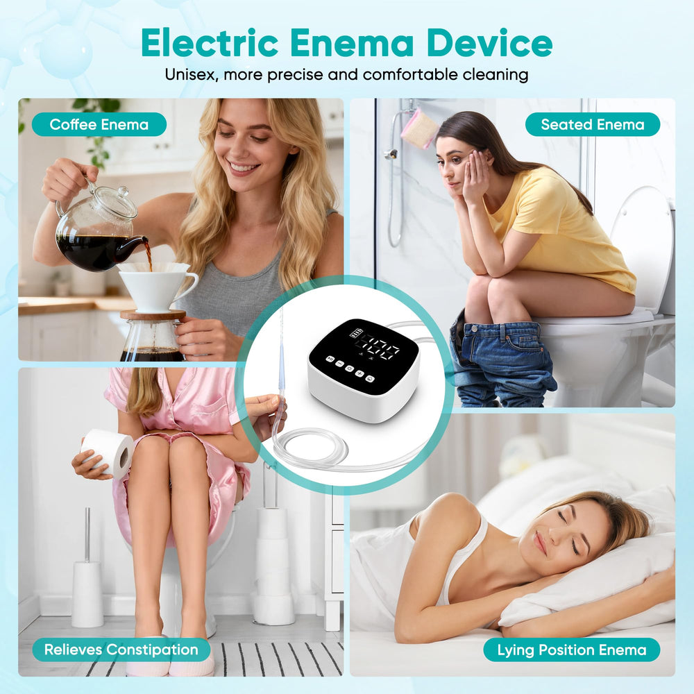 ZUOHE Enema Kit LCD display and flow control in use