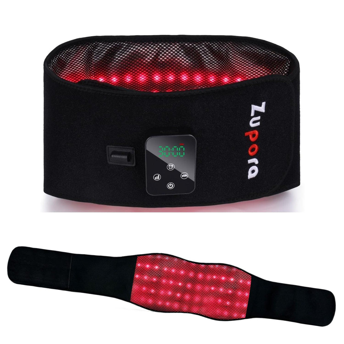 Zupora red light therapy belt on back for muscle relaxation