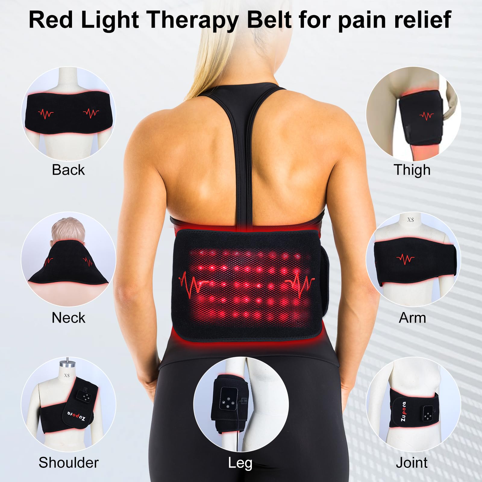 Zupora belt showing kneading mode for gentle massage