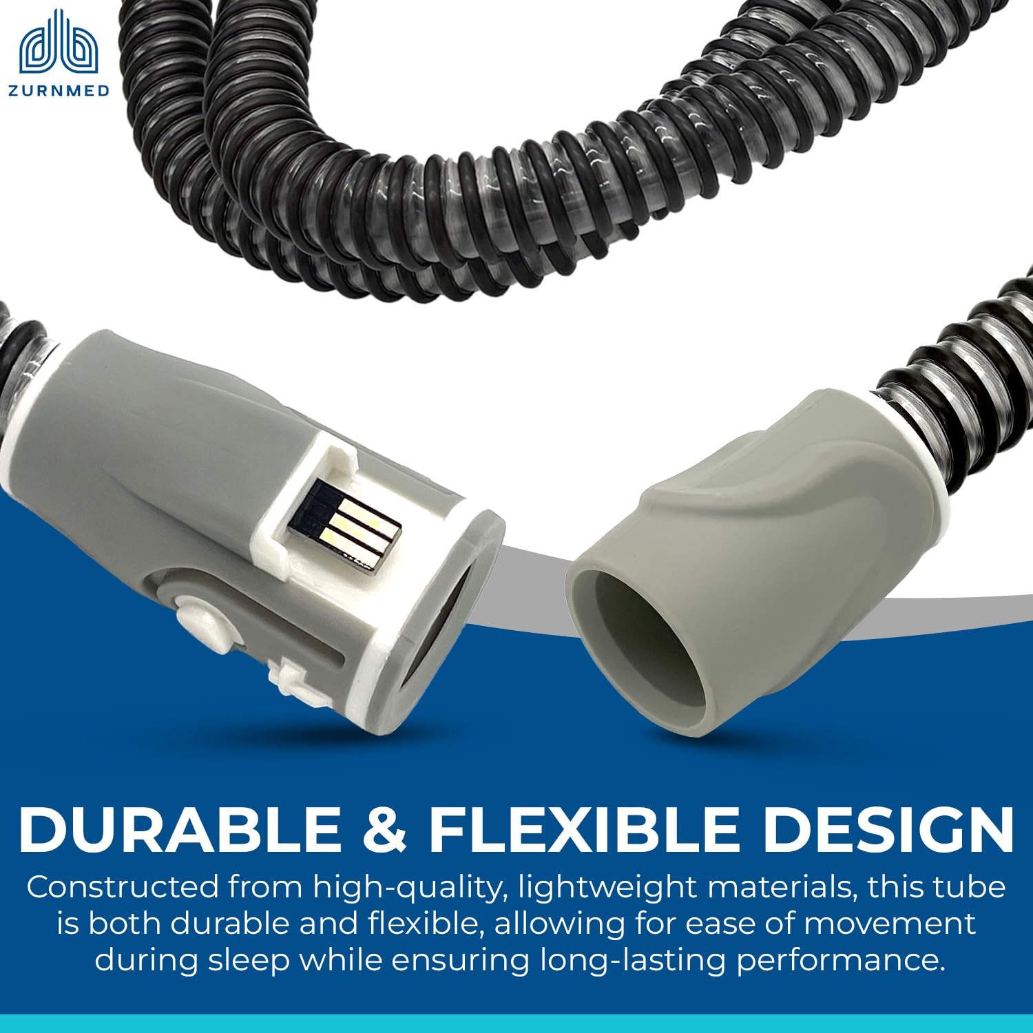 ZURNMED Climate-Line hose with slim, flexible design supports comfortable sleep movement.