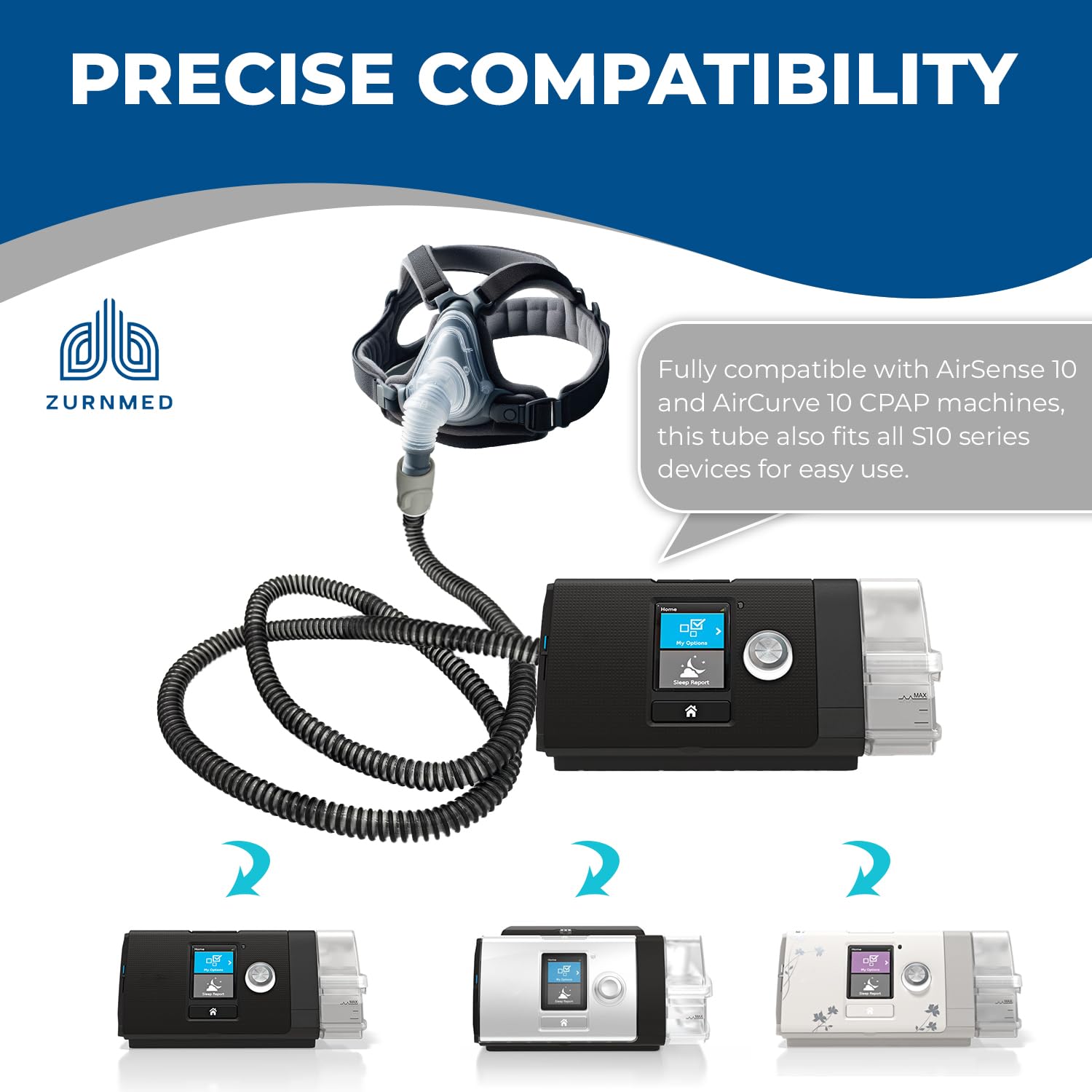ZURNMED Climate-Line hose is travel-friendly and easy to pack.