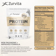 Zurvita Vanilla Creme Protein Powder scoop ready for a quick protein shake
